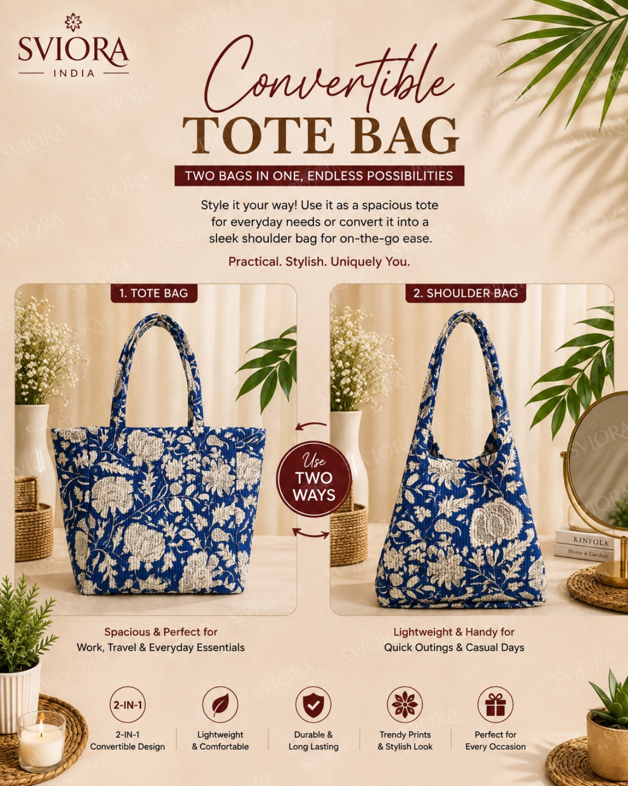 Sviora Convertible Tote Bag